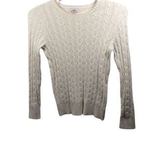 ST John Bay‎ Cable Knit Cream Sweater Womens Size XS Cotton